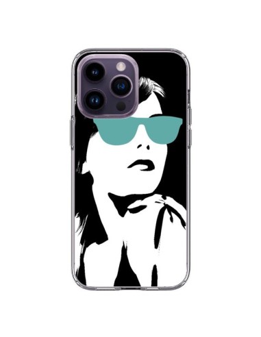 Coque iPhone 14 Pro Max Fille Lunettes Bleues - Jonathan Perez