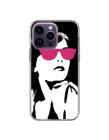 Coque iPhone 14 Pro Max Fille Lunettes Roses - Jonathan Perez
