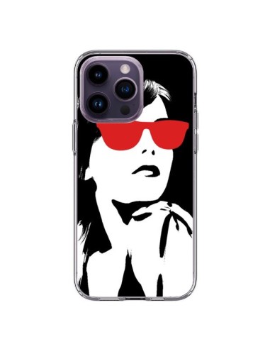 Coque iPhone 14 Pro Max Fille Lunettes Rouges - Jonathan Perez