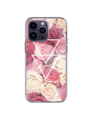 iPhone 14 Pro Max Case Pink Triangles Flowers - Jonathan Perez