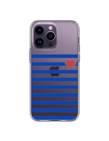 Coque iPhone 14 Pro Max Mariniere Coeur Love Transparente - Jonathan Perez