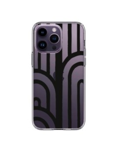 Cover iPhone 14 Pro Max Geometrico Nero Trasparente -...