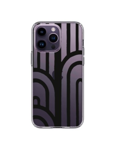 Coque iPhone 14 Pro Max Geometric Noir Transparente - Dricia Do