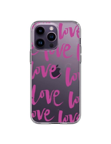 Coque iPhone 14 Pro Max Love Love Love Amour Transparente - Dricia Do