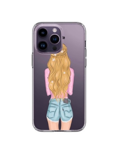 Coque iPhone 14 Pro Max Blonde Don't Care Transparente - kateillustrate