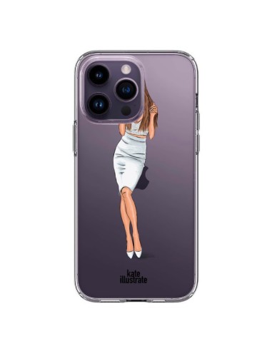 Coque iPhone 14 Pro Max Ice Queen Ariana Grande Chanteuse Singer Transparente - kateillustrate