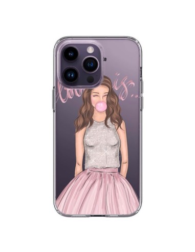 Coque iPhone 14 Pro Max Bubble Girl Tiffany Rose Transparente - kateillustrate
