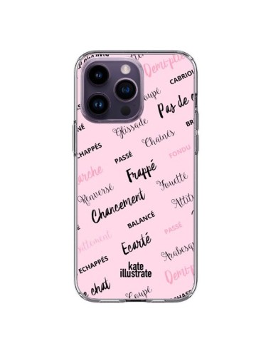 Coque iPhone 14 Pro Max Ballerina Ballerine Mots - kateillustrate