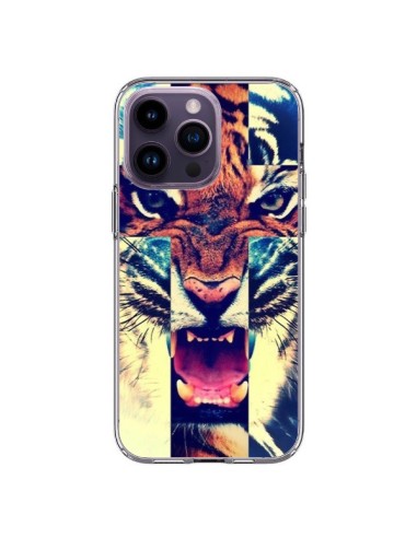Coque iPhone 14 Pro Max Tigre Swag Croix Roar Tiger - Laetitia