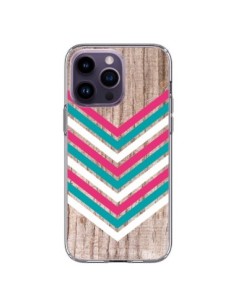 Coque iPhone 14 Pro Max Tribal Aztèque Bois Wood Flèche...