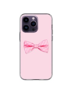 Cover iPhone 14 Pro Max Papillon Rosa Femminile Bow Tie -...