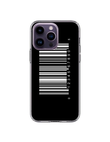 Coque iPhone 14 Pro Max Code Barres Blanc - Laetitia