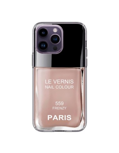 Coque iPhone 14 Pro Max Vernis Paris Frenzy Beige - Laetitia