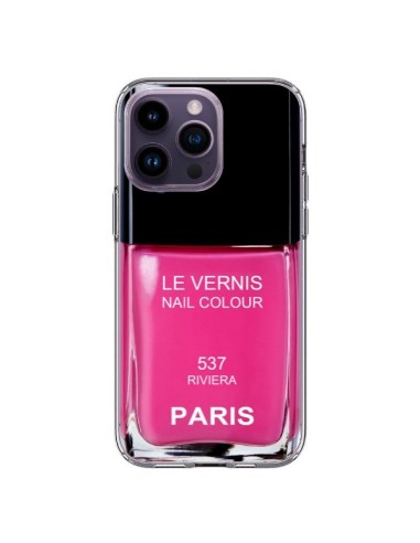 Coque iPhone 14 Pro Max Vernis Paris Riviera Rose - Laetitia