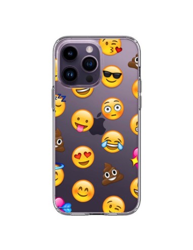 Cover iPhone 14 Pro Max Emoji Trasparente - Laetitia
