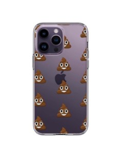 Cover iPhone 14 Pro Max Shit Poop Emoji Trasparente -...