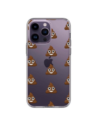 Coque iPhone 14 Pro Max Shit Poop Emoticone Emoji Transparente - Laetitia