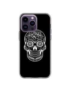 Coque iPhone 14 Pro Max Tête de Mort Mexicaine Blanche -...