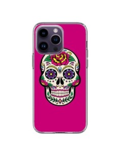 Cover iPhone 14 Pro Max Teschio Messicano Rosa Fucsia -...