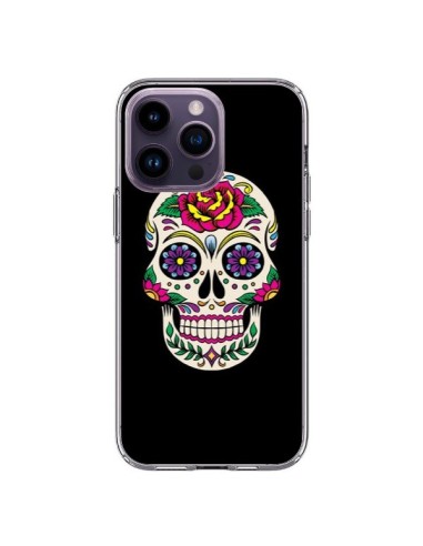 Coque iPhone 14 Pro Max Tête de Mort Mexicaine Multicolore Noir - Laetitia