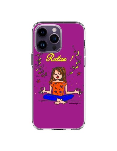 Coque iPhone 14 Pro Max Fille Relax Zen Yoga - Leellouebrigitte