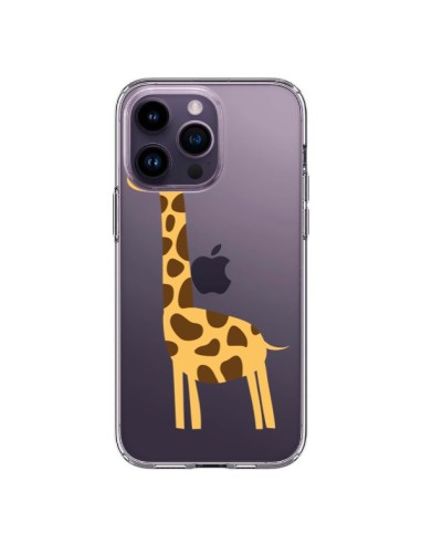 Coque iPhone 14 Pro Max Girafe Giraffe Animal Savane Transparente - Petit Griffin