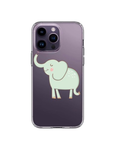 Coque iPhone 14 Pro Max Elephant Elefant Animal Coeur Love  Transparente - Petit Griffin