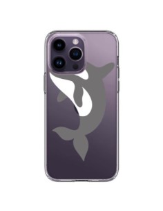 Coque iPhone 14 Pro Max Orque Orca Ocean Transparente -...