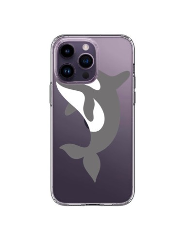 Coque iPhone 14 Pro Max Orque Orca Ocean Transparente - Petit Griffin
