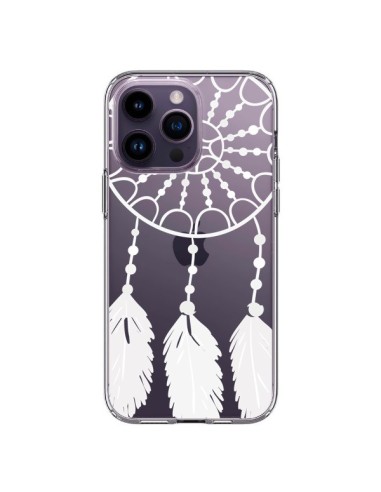Coque iPhone 14 Pro Max Attrape Rêves Blanc Dreamcatcher Transparente - Petit Griffin