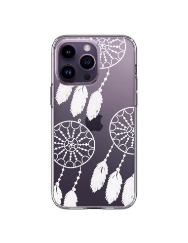 Coque iPhone 14 Pro Max Attrape Rêves Blanc Dreamcatcher Triple Transparente - Petit Griffin