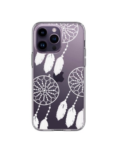 Cover iPhone 14 Pro Max Acchiappasogni Bianco Dreamcatcher Triple Trasparente - Petit Griffin