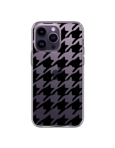 Coque iPhone 14 Pro Max Vichy Gros Carre noir Transparente - Petit Griffin