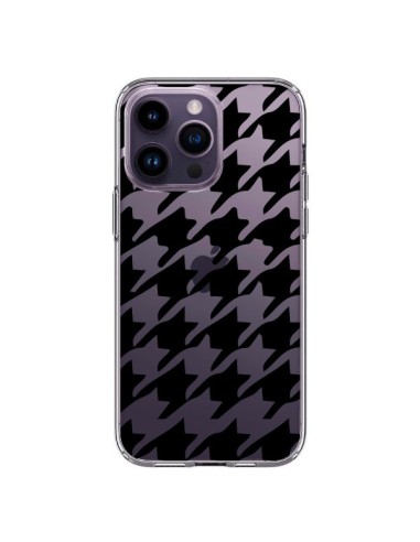 Cover iPhone 14 Pro Max Vichy Gros Carre Nero Trasparente - Petit Griffin