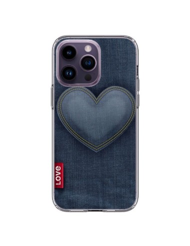 Coque iPhone 14 Pro Max Love Coeur en Jean - Lassana
