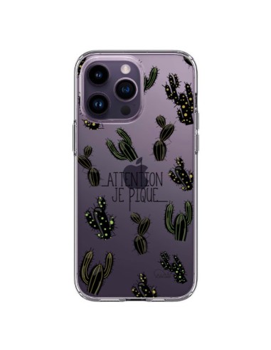 Coque iPhone 14 Pro Max Cactus Je Pique Transparente - Lolo Santo