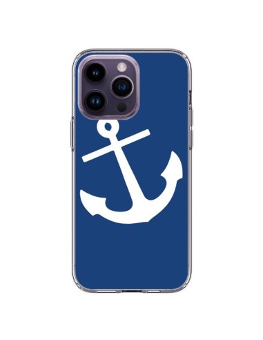 Coque iPhone 14 Pro Max Ancre Navire Navy Blue Anchor - Mary Nesrala