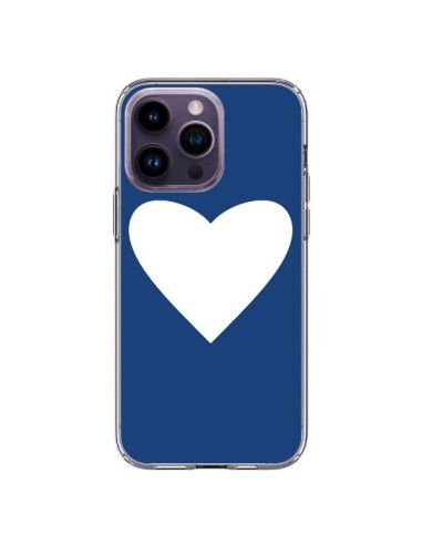 Coque iPhone 14 Pro Max Coeur Navy Blue Heart - Mary Nesrala