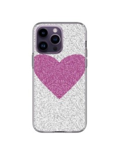 Cover iPhone 14 Pro Max Cuore Rosa Argento Amore - Mary...