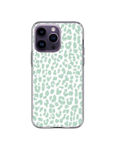 Coque iPhone 14 Pro Max Leopard Menthe Mint - Mary Nesrala