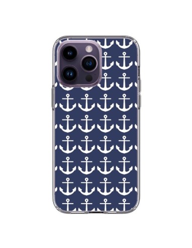 Coque iPhone 14 Pro Max Ancre Marin Bleu Anchors Navy - Mary Nesrala