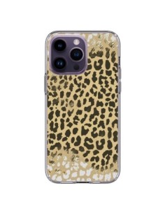 Cover iPhone 14 Pro Max Leopardo Dorato Golden - Mary...