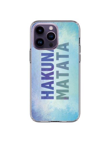 Coque iPhone 14 Pro Max Hakuna Matata Roi Lion Bleu - Mary Nesrala