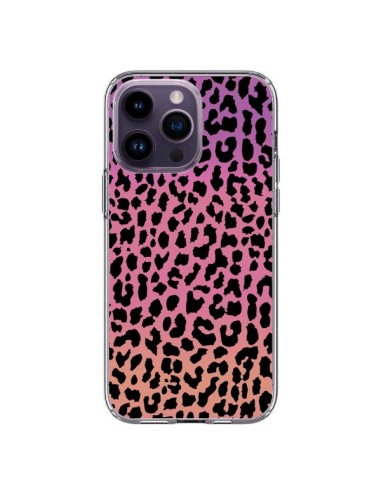 Coque iPhone 14 Pro Max Leopard Hot Rose Corail - Mary Nesrala