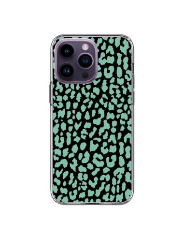 Coque iPhone 14 Pro Max Leopard Mint Vert - Mary Nesrala