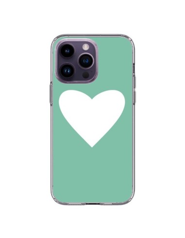 iPhone 14 Pro Max Case Heart Green Mint - Mary Nesrala
