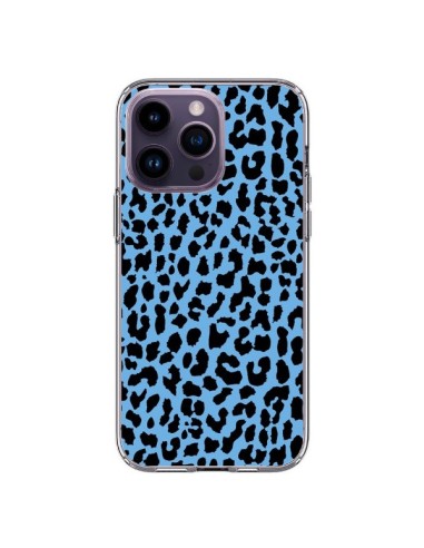 Coque iPhone 14 Pro Max Leopard Bleu Neon - Mary Nesrala