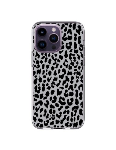 Coque iPhone 14 Pro Max Leopard Gris Neon - Mary Nesrala