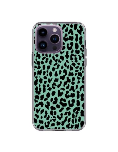 Cover iPhone 14 Pro Max Leopardo Verde Menta Neon - Mary Nesrala