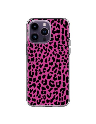 Coque iPhone 14 Pro Max Leopard Rose Pink Neon - Mary Nesrala